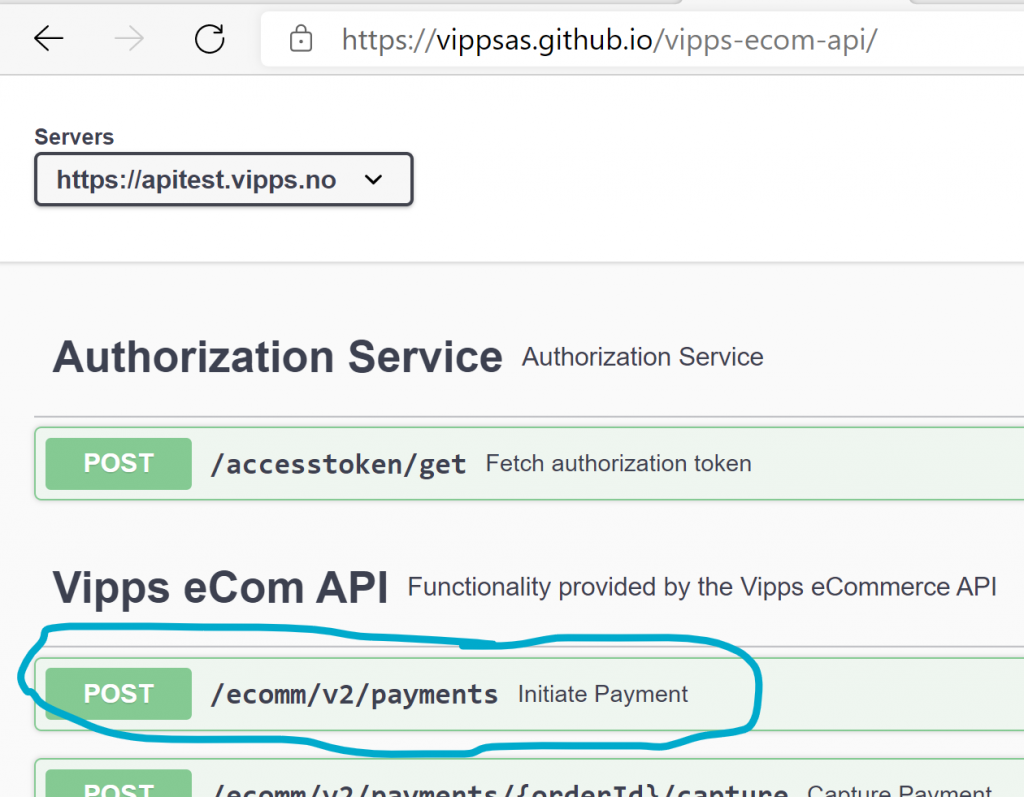 Initiate Payment API swagger documentation